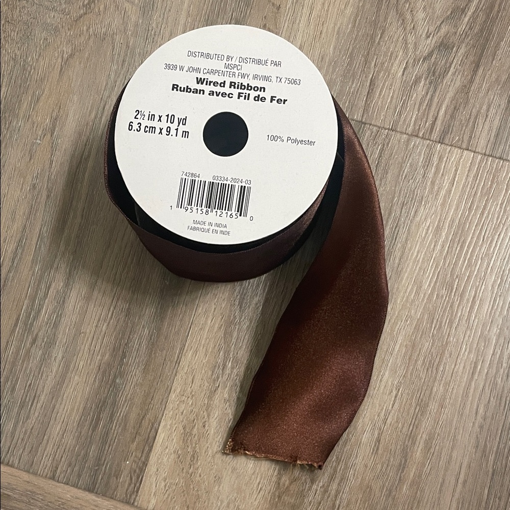Brown Wired Ribbon